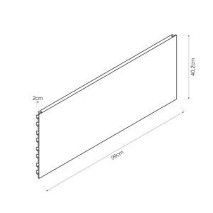 PANEL GRIS TRASERO LISO 1000x400x20mm BASICS