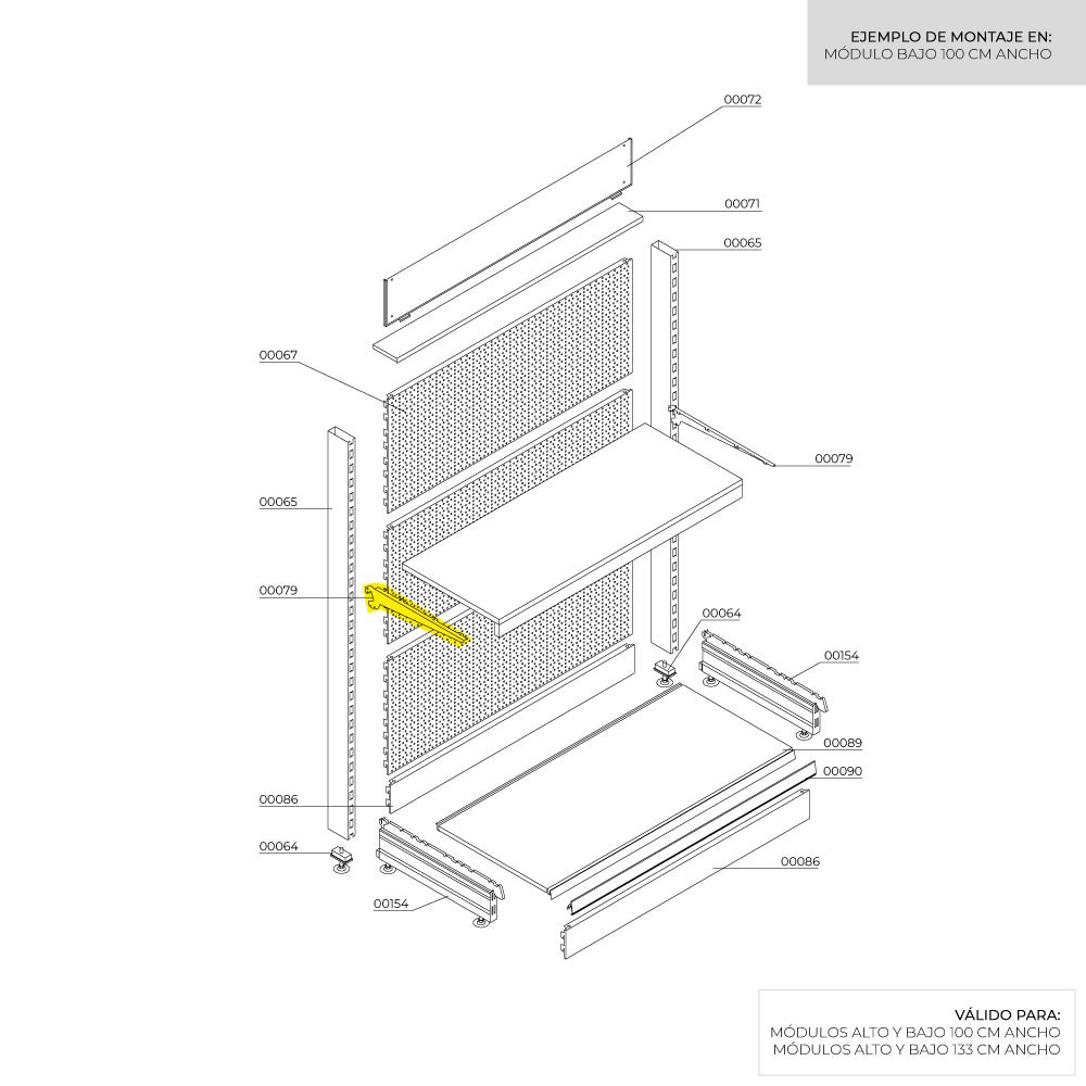 PACK 2 SOPORTES BALDA MADERA 370mm 405x2x75mm BASICS - Imagen 2