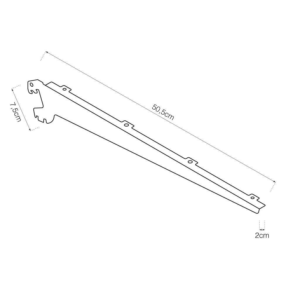 PACK 2 SOPORTES BALDA MADERA 470mm 504x2x75mm BASICS