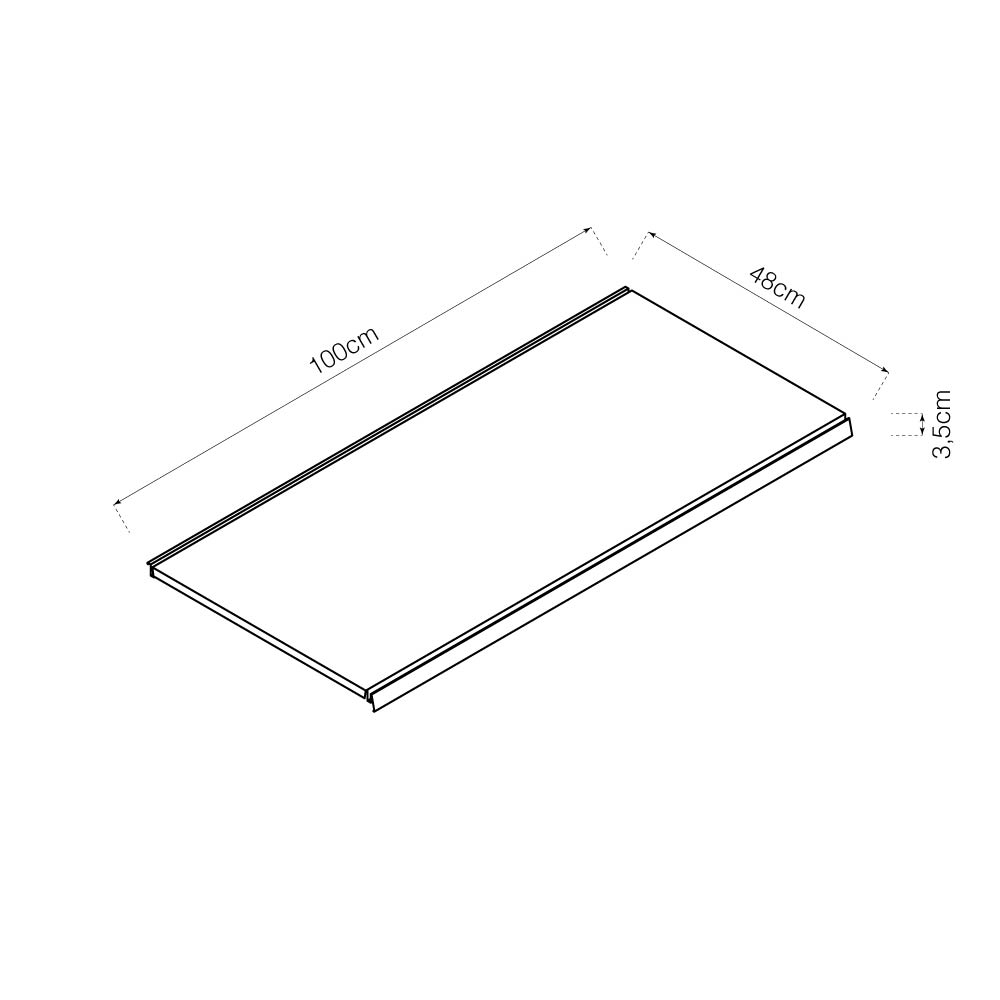BANDEJA GRIS 1000x470x35mm RAL 7015 S/SOPORTES BASICS - Imagen 2