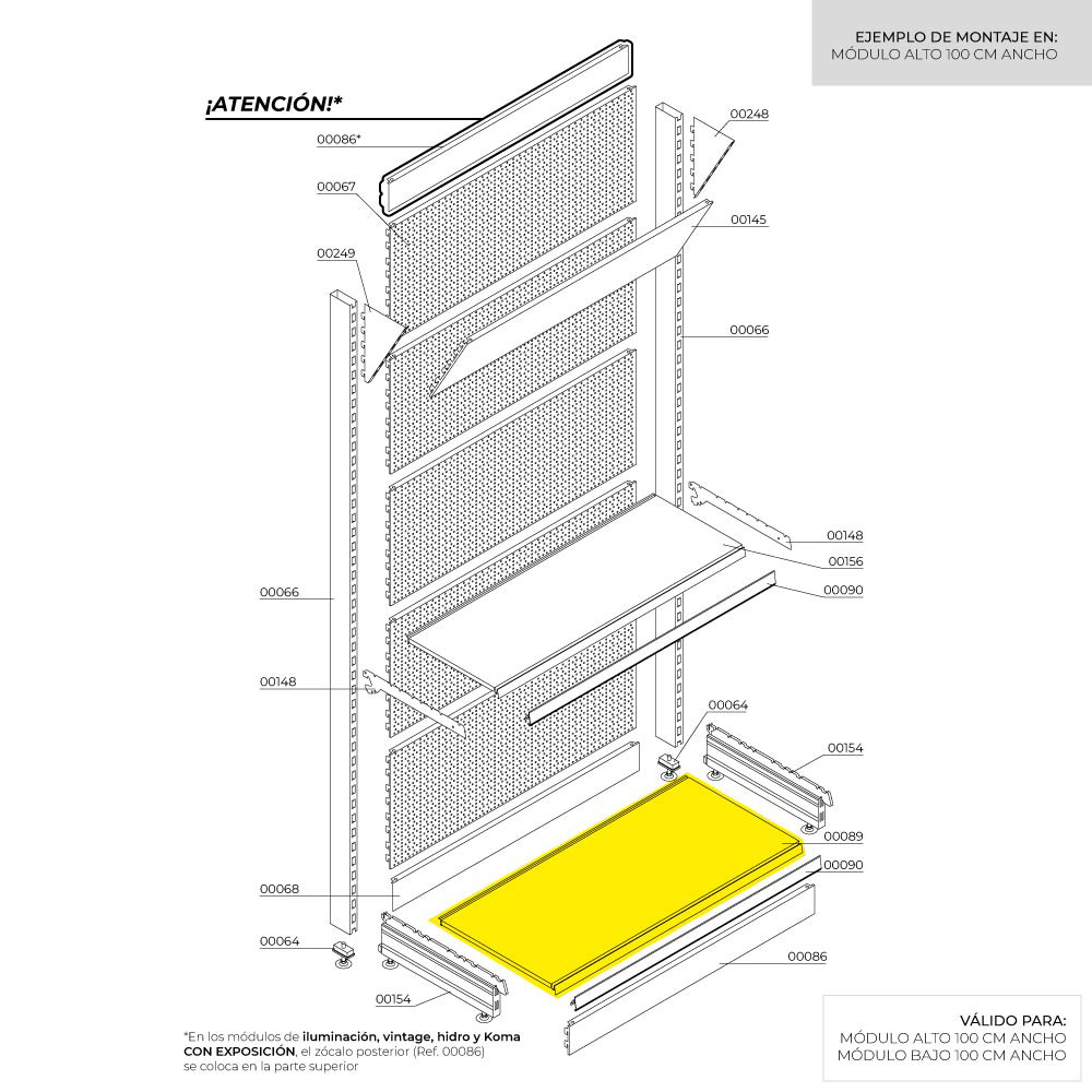 BANDEJA GRIS 1000x470x35mm RAL 7015 S/SOPORTES BASICS - Imagen 3