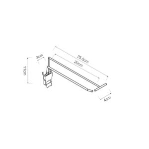 GANCHO CON BARRA PORTAPRECIO 200mm BASICS