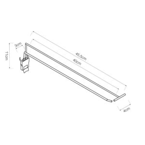 GANCHO CON BARRA PORTAPRECIO 400mm BASICS