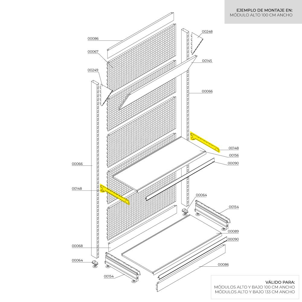 SOPORTE BANDEJA DE 370 mm 415x3x77mm RAL 7015 BASICS - Imagen 2