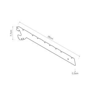 SOPORTE BARRA DE 200mm 250x3x77mm RAL 7015 BASICS