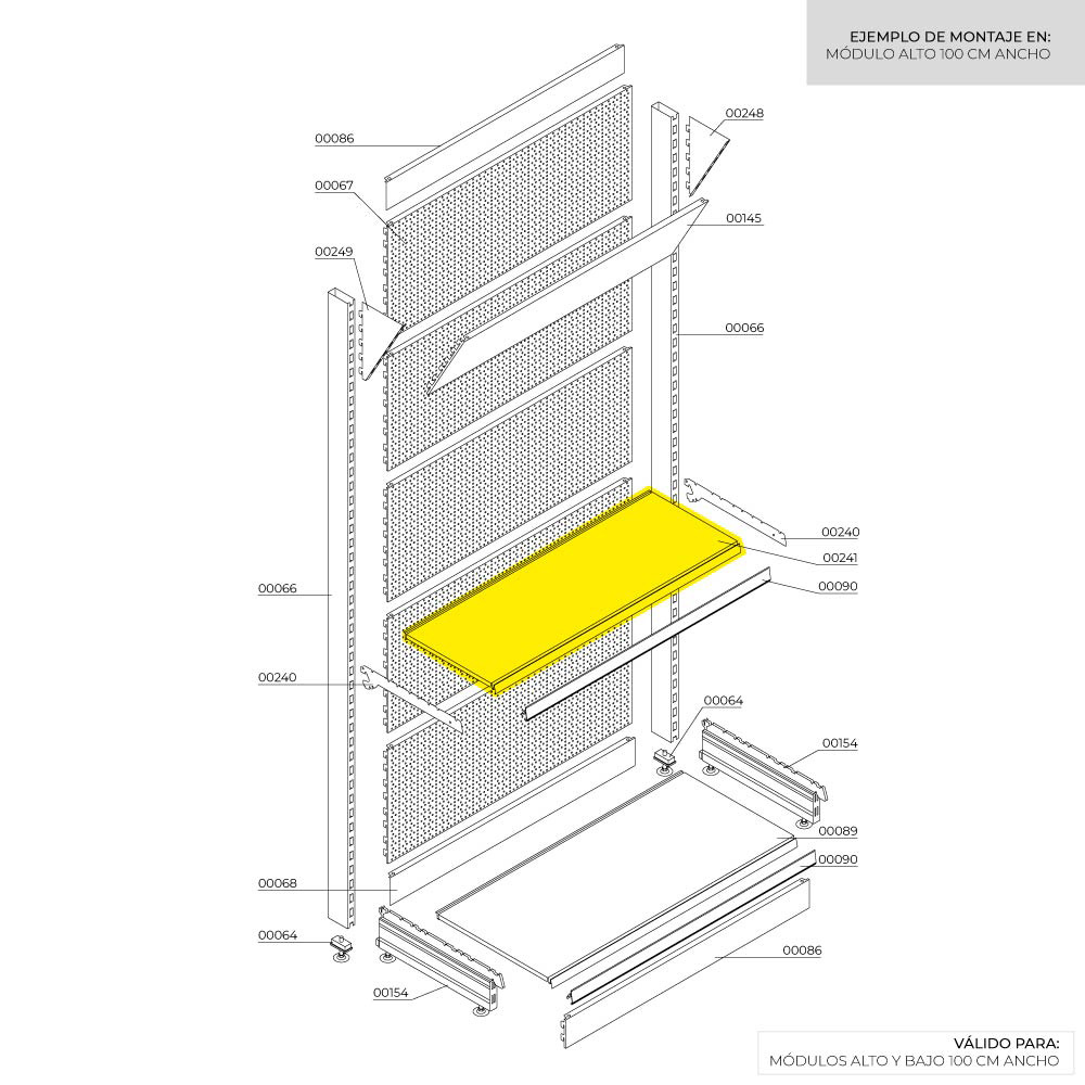 BANDEJA GRIS 1000x200x35mm RAL 7015 S/SOPORTES BASICS - Imagen 3