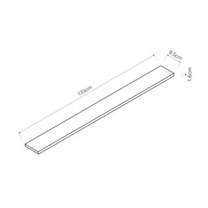 TAPA CENTRAL GRIS EXPOSITOR 1330x95x16mm BASICS