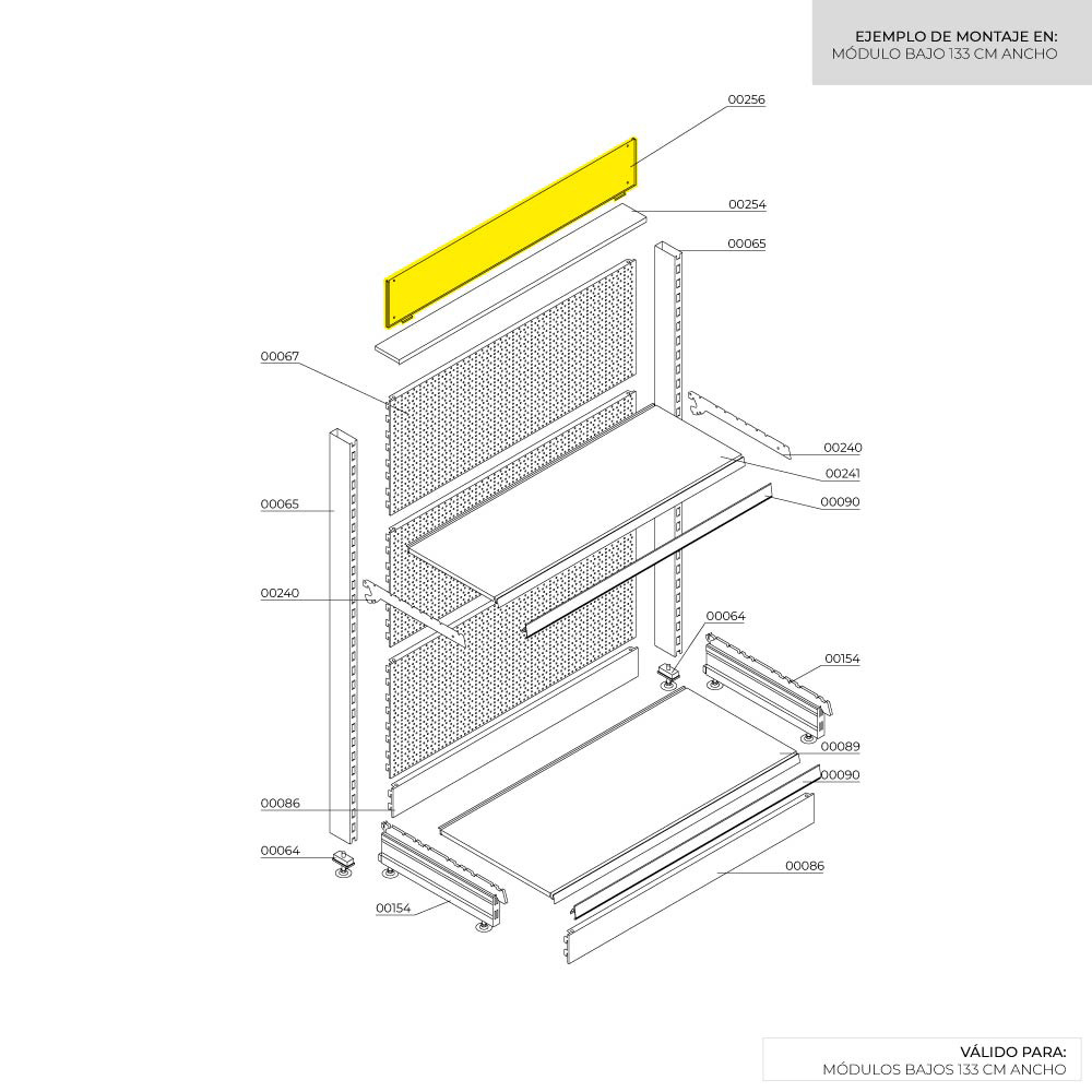 PORTA CARTEL DE EXPOSITOR CENTRAL PARA EXPOSITOR DE 1330mm BASICS - Imagen 2