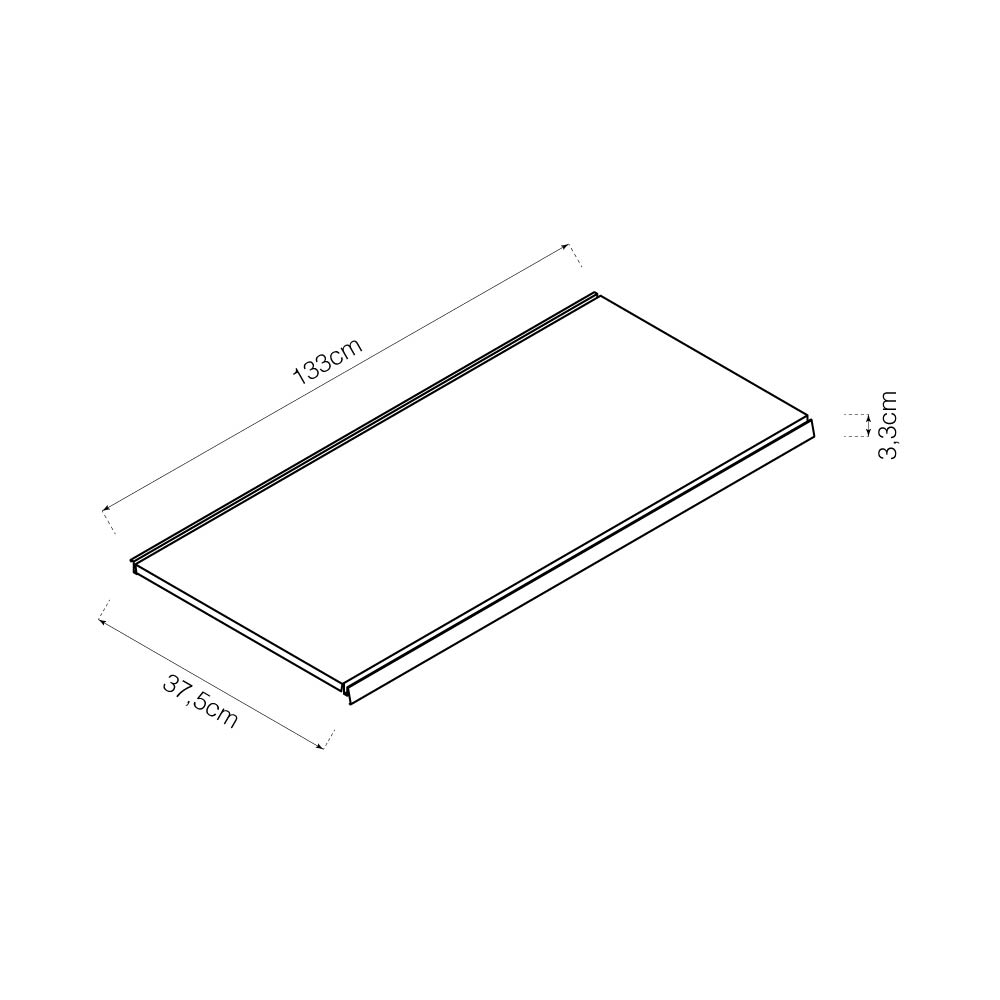 BANDEJA GRIS 1330x370x33mm RAL 7015 S/SOPORTES BASICS - Imagen 2