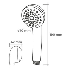 MANGO DE DUCHA ANTICALCAREO. COLOR BLANCO. EDM