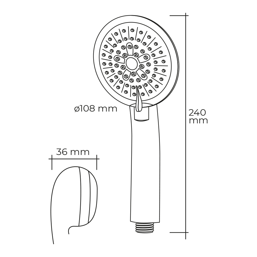 MANGO DE DUCHA ANTICALCAREO. MODERNO. 3 FUNCIONES. COLOR CROMO.