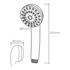 MANGO DE DUCHA ANTICALCAREO. CLASICO. 5 FUNCIONES. COLOR CROMO. EDM