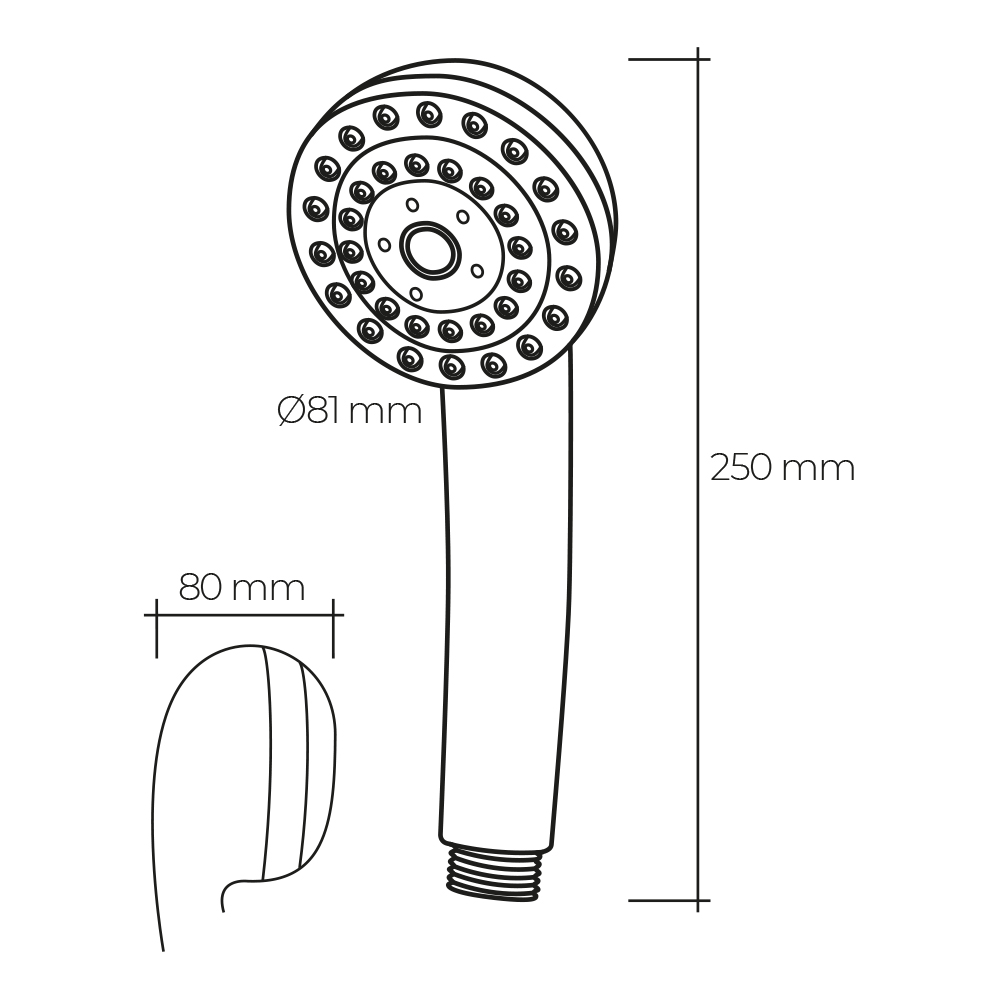 MANGO DE DUCHA ANTICALCAREO. CLASICO. 5 FUNCIONES. COLOR CROMO. EDM