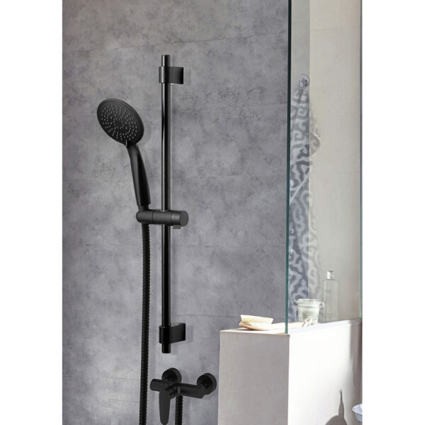 BARRA DE DUCHA CON FLEXO Y MANGO. SERIE YOUNG LINE NEGRO MATE 25451100 WENKO