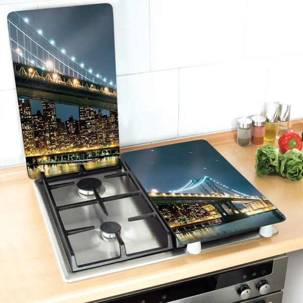 PLACAS COBERTORAS DE VIDRIO UNIVERSALES BROOKLYN BRIDGE 2 unid. 2521320100 WENKO - Imagen 3