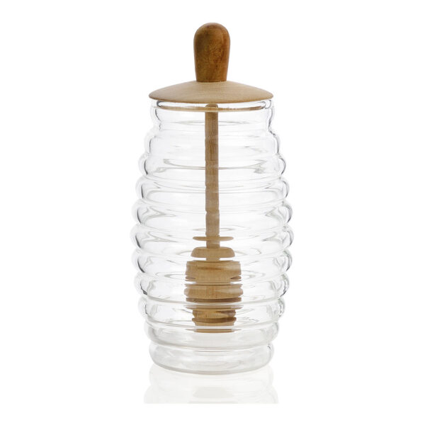 TARRO PARA MIEL VIDRIO + MADERA Ø5,5x15,5cm MS66068 ANDREA HOUSE