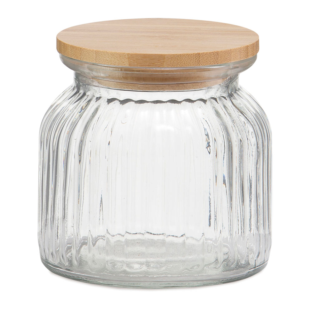 BOTE DE COCINA DE VIDRIO + BAMBÚ 600ml MS72136 ANDREA HOUSE