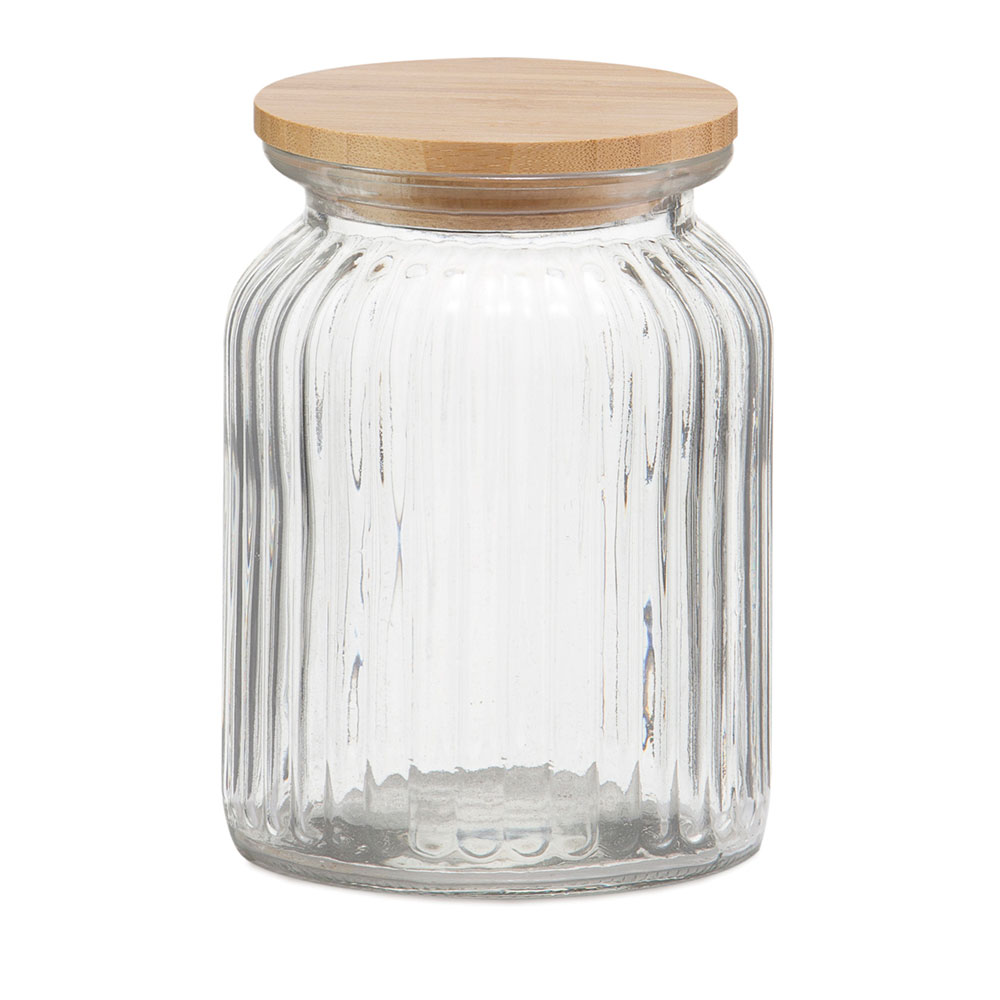 BOTE DE COCINA DE VIDRIO + BAMBÚ 1000ml MS72137 ANDREA HOUSE