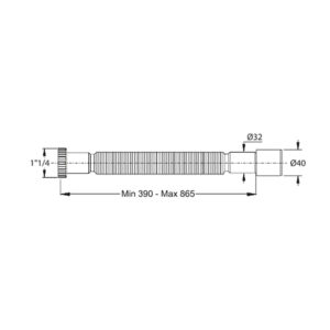 MAGIKONE FLEXIBLE-EXTENSIBLE 1"1/4 x 32-40mm TUERCA METÁLICA BLANCO B9334OT54B0 PRHIE