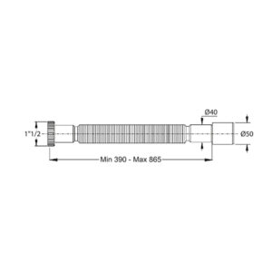 MAGIKONE FLEXIBLE-EXTENSIBLE 1"1/2 x 40-50mm TUERCA METÁLICA BLANCO B9345OT64B0 PRHIE