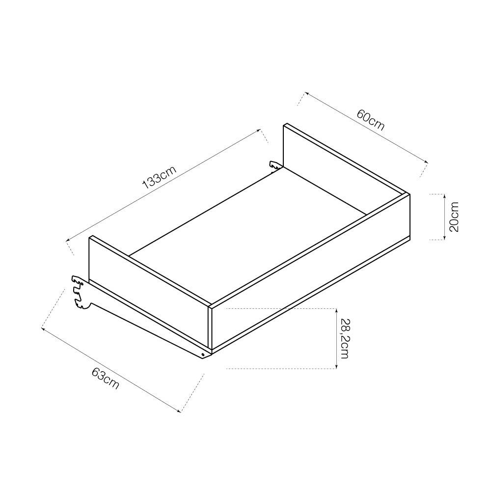 CABEZAL VOLADIZO GRIS 1330x635x275mm RAL 7015 BASICS