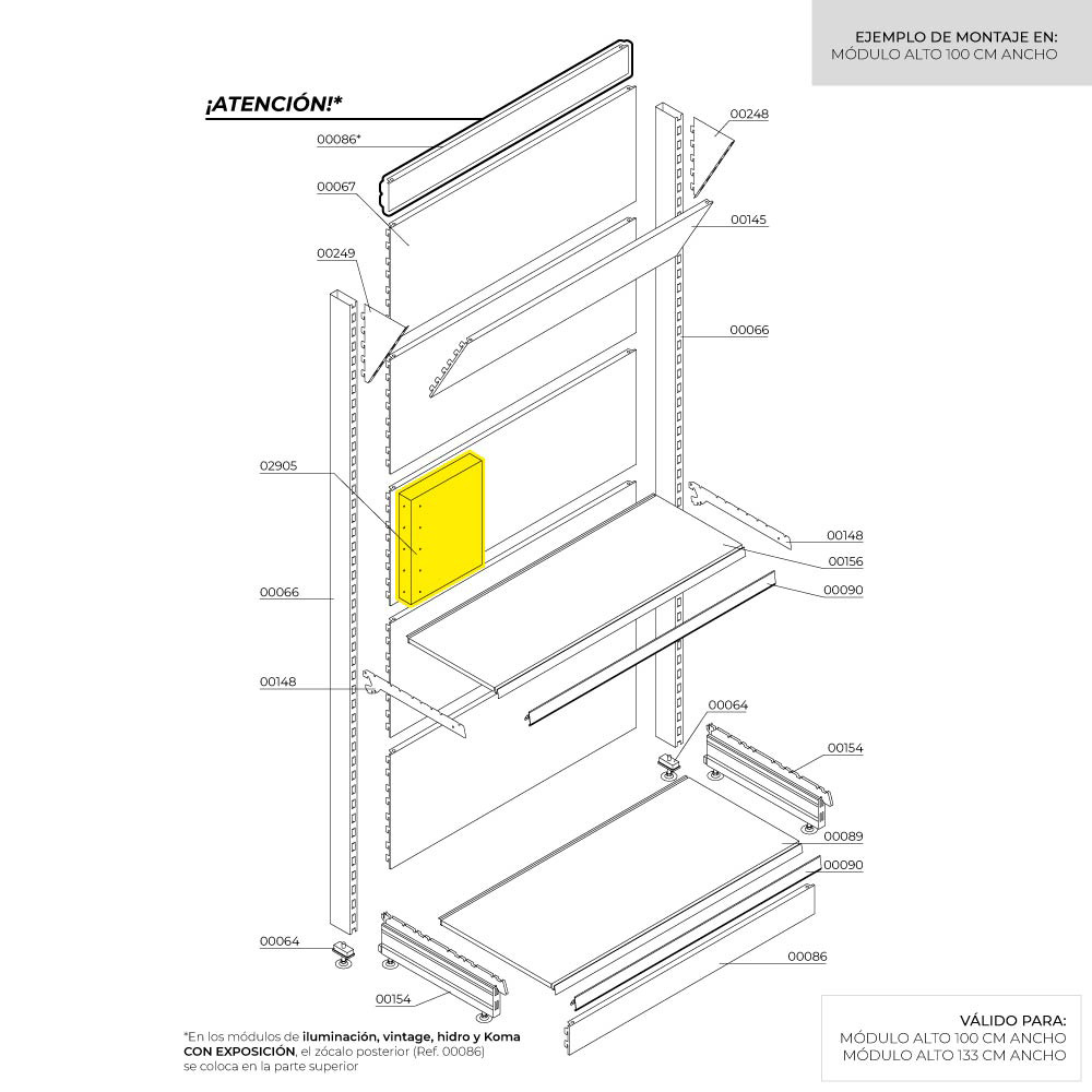 BASE 240x220x50mm PARA EXPOSITOR HIDRO BASICS - Imagen 3