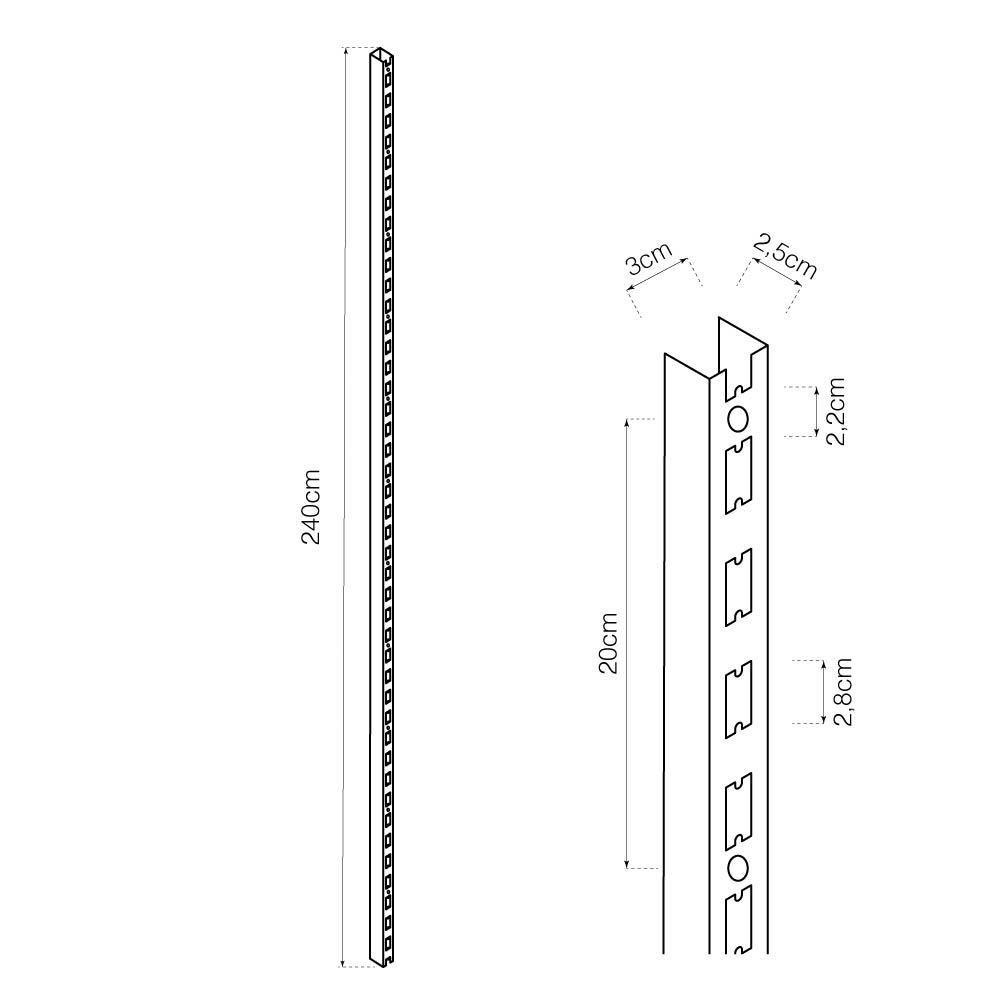 PERFIL PARED GRIS 2400x30x23mm RAL7015 BASICS - Imagen 3