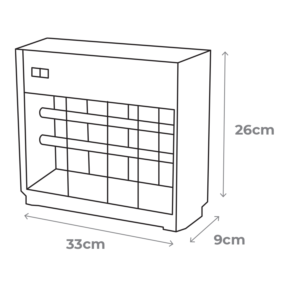 MATA INSECTOS PROFESIONAL ELÉCTRICO 2x8W 50m² 33x9x26cm COLOR CROMO/NEGRO EDM