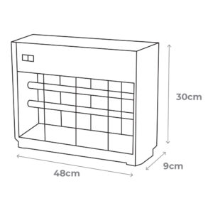MATA INSECTOS PROFESIONAL ELÉCTRICO 2x15W 100m² 9x10x31cm COLOR CROMO/NEGRO EDM