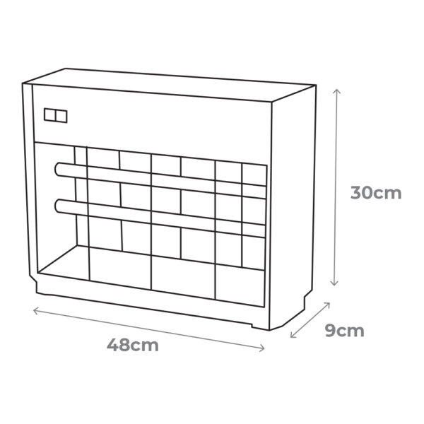 MATA INSECTOS PROFESIONAL ELÉCTRICO 2x15W 100m² 9x10x31cm COLOR CROMO/NEGRO EDM
