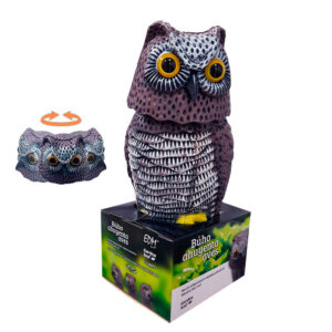 BUHO CON CABEZA GIRATORIA AHUYENTA AVES 20x38x16cm EDM