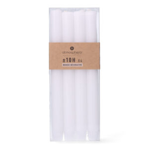 PACK 4 VELAS COLOR BLANCO RUSTICO 85g