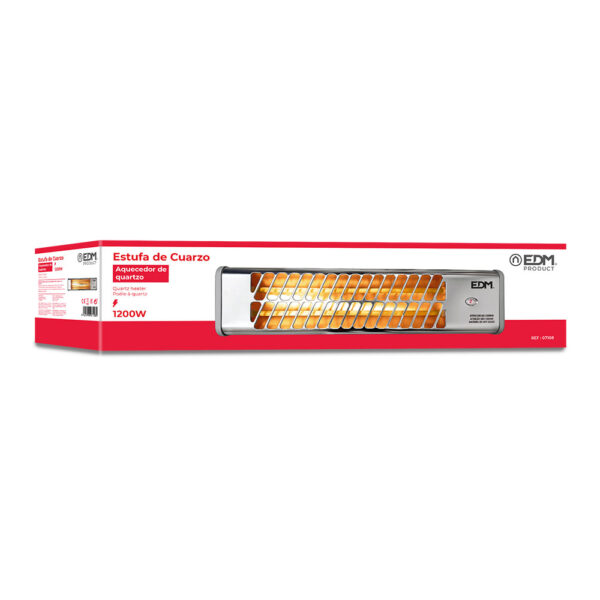 ESTUFA DE BAÑO DE CUARZO - MODELO CROMO - 600-1200W ORIENTABLE - EDM