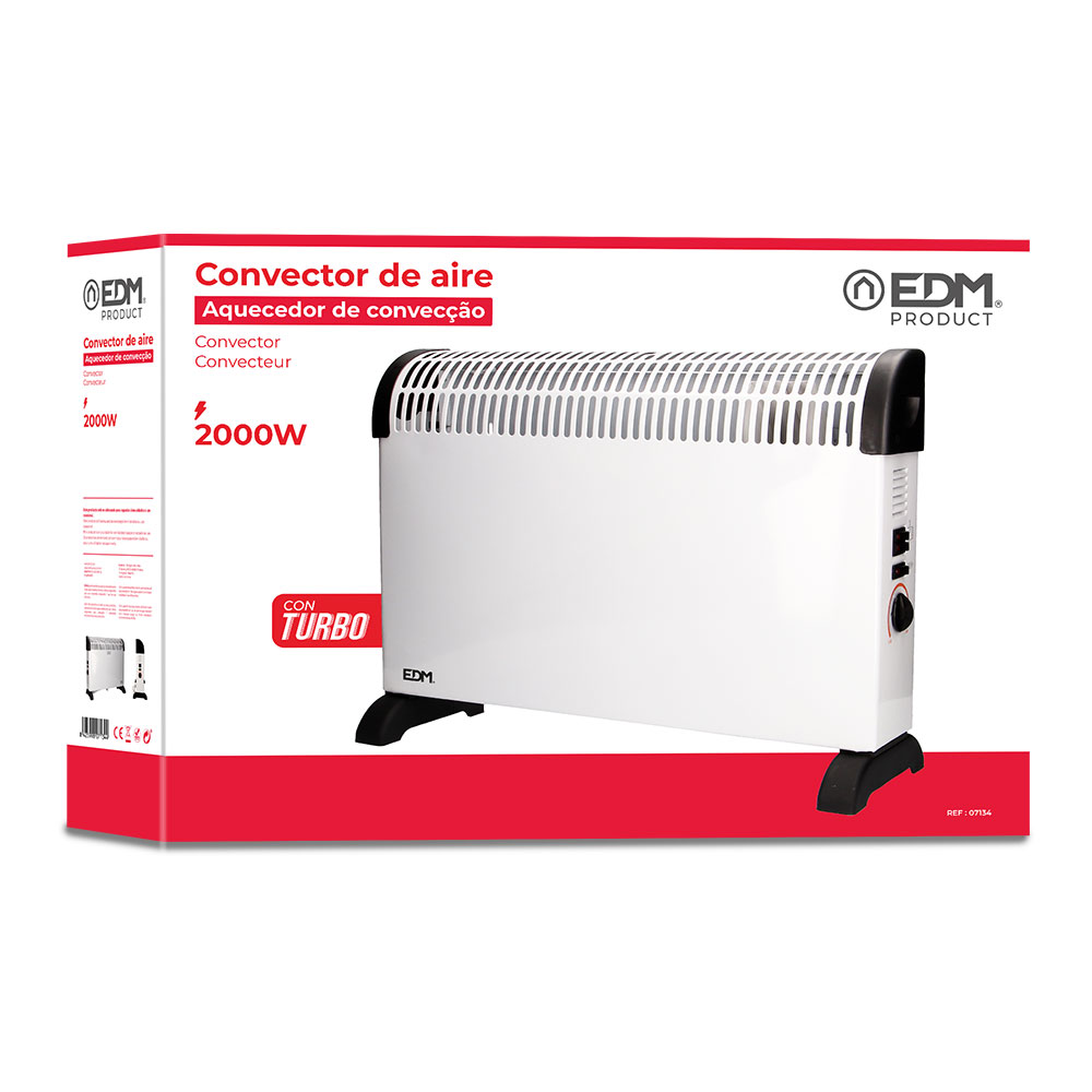 CONVECTOR DE AIRE - MODELO TURBO - 2000W - EDM - Imagen 2
