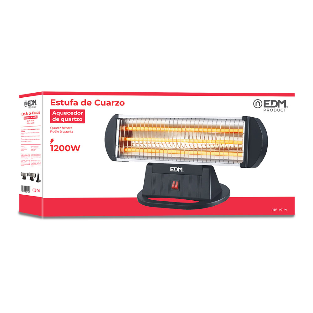 ESTUFA DE CUARZO - MODELO 3 BARRAS - ANTI-VUELCO - 400-800-1200W EDM