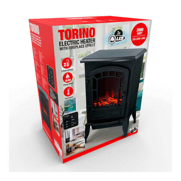 ESTUFA/CHIMENEA DE LED MODELO TORINO 2000W - Imagen 5