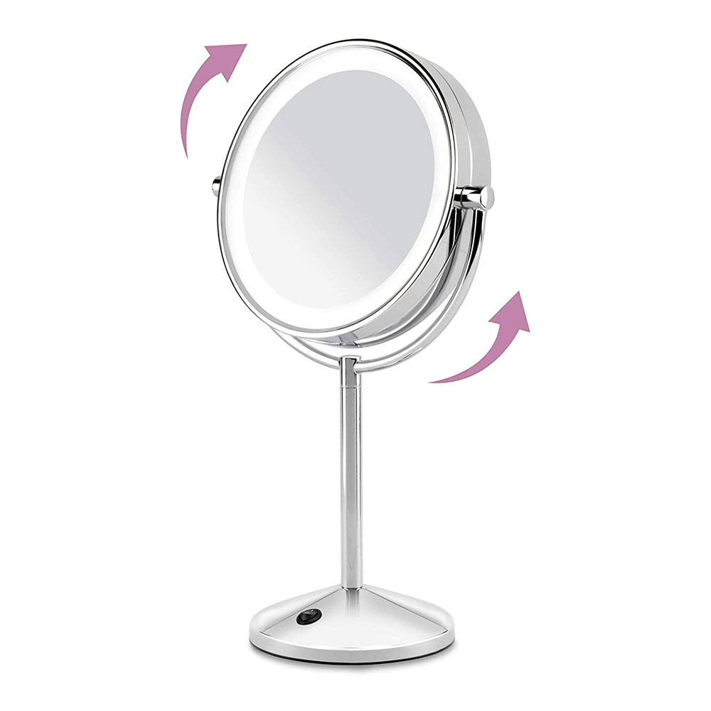 ESPEJO DE MAQUILLAJE CROMADO LED X10 AUMENTOS 9436E BAYBLISS