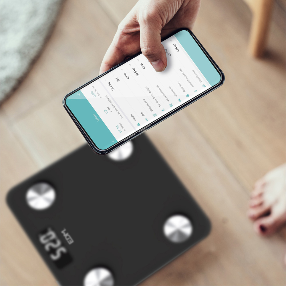 BÁSCULA DE BAÑO DIGITAL INTELIGENTE CON BLUETOOTH EDM - Imagen 8