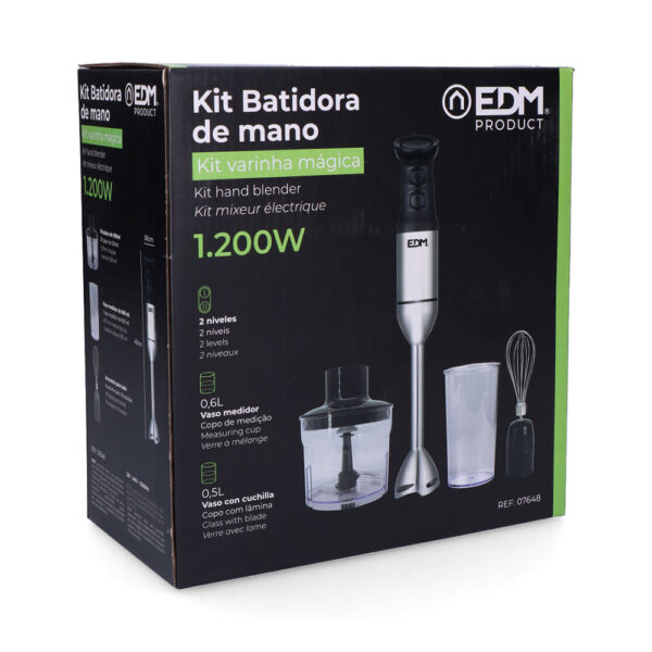 BATIDORA DE MANO 1200W CON ACCESORIOS EDM