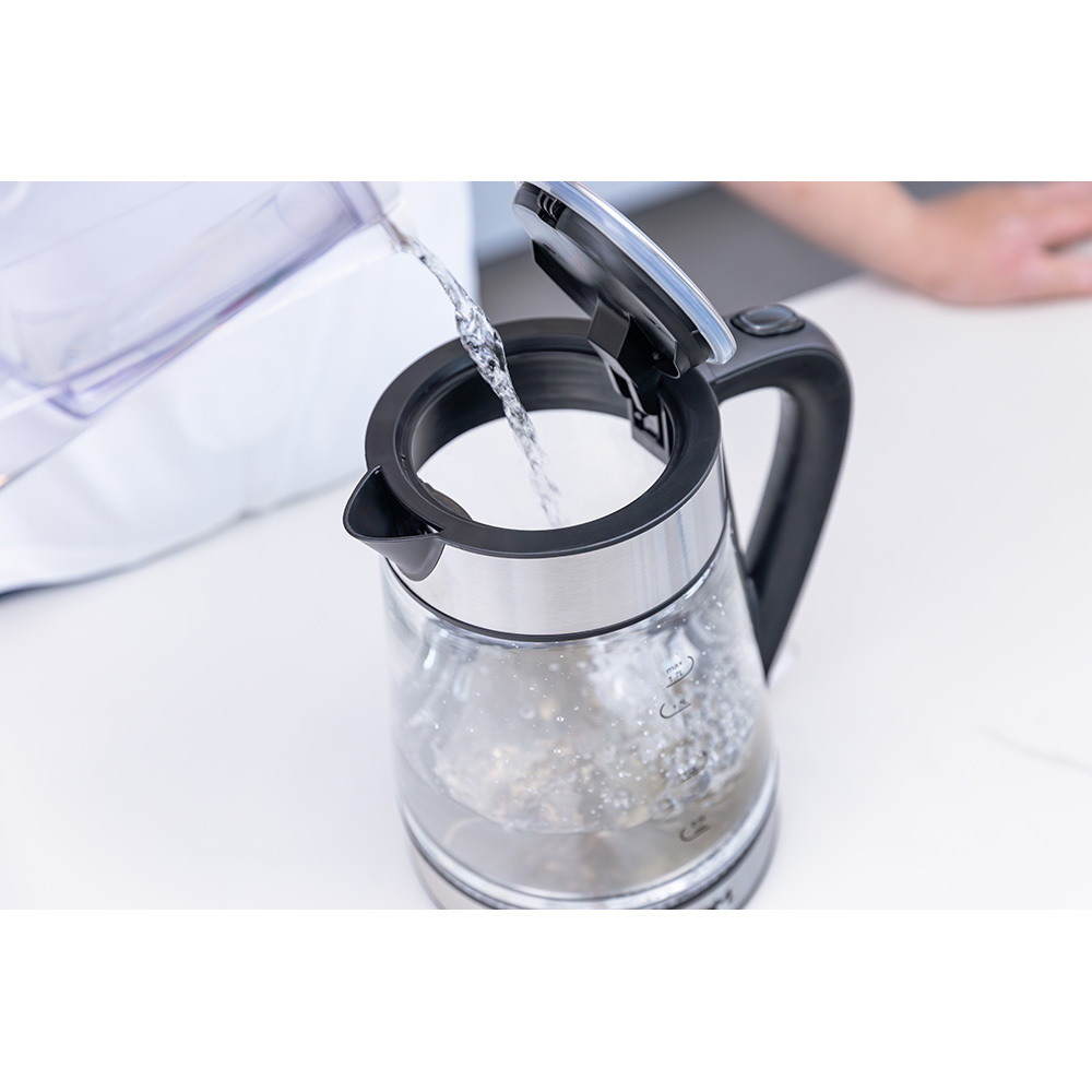 HERVIDOR DE AGUA DE CRISTAL + ACERO INOXIDABLE 1,7 LITROS 1850 - 2200W EDM - Imagen 5