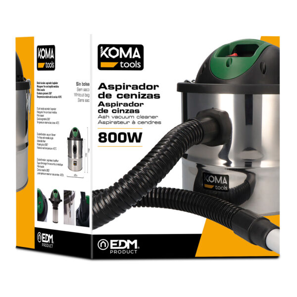 ASPIRADORA DE CENIZAS 800W Ø25x30cm KOMA TOOLS