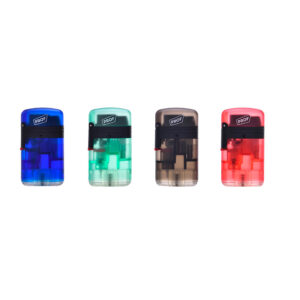 ENCENDEDOR STORM DOBLE LLAMA TRANSPARENTE COLORES SURTIDOS