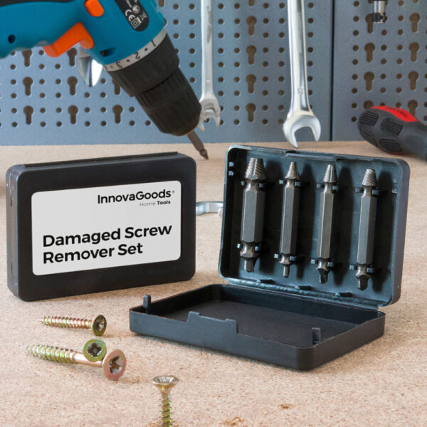 PACK 4 BROCAS PARA EXTRAER TORNILLOS DAÑADOS INNOVAGOODS - Imagen 3