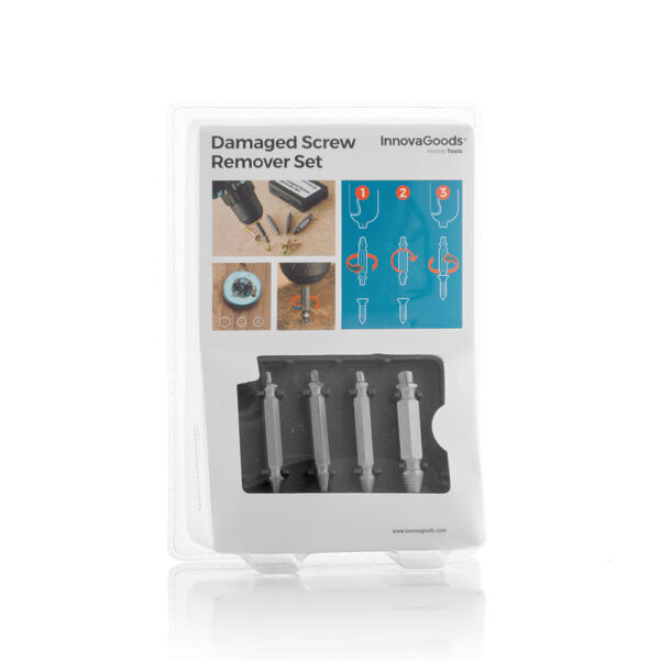 PACK 4 BROCAS PARA EXTRAER TORNILLOS DAÑADOS INNOVAGOODS - Imagen 6