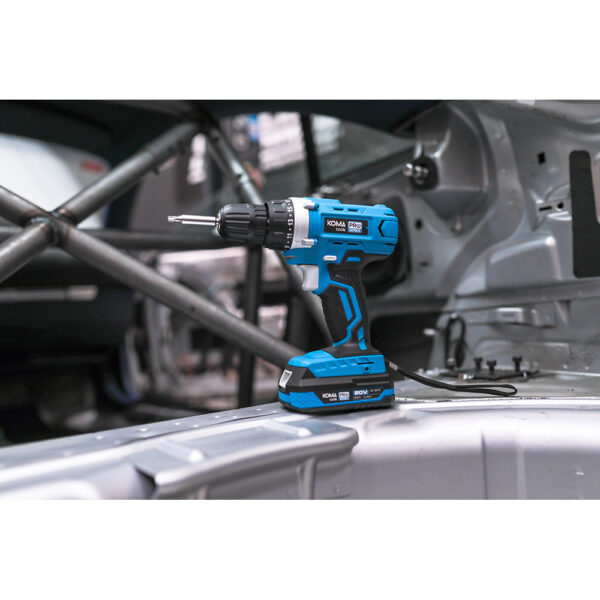 KIT MALETIN TALADRO ATORNILLADOR CON 40 ACCESORIOS 20V CON BATERÍA Y CARGADOR KOMA TOOLS - Imagen 6
