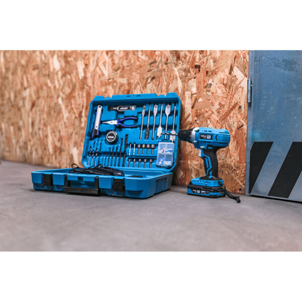 KIT MALETIN TALADRO ATORNILLADOR CON 70 ACCESORIOS 20V CON BATERÍA Y CARGADOR KOMA TOOLS - Imagen 4