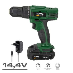 MALETIN CON TALADRO ATORNILLADOR A BATERIA 14.4 1.500mAh KOMA TOOLS