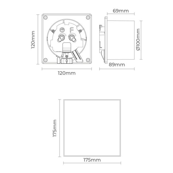 EXTRACTOR DE AIRE CON TAPA BLANCA, ( PERSONALIZABLE) 11W  Ø10cm EDM - Imagen 5