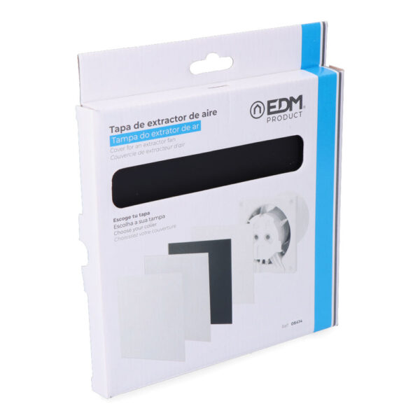 TAPA 175 x 175mm COLOR NEGRO MATE PARA EXTRACTOR 08413 Ø10cm EDM - Imagen 2