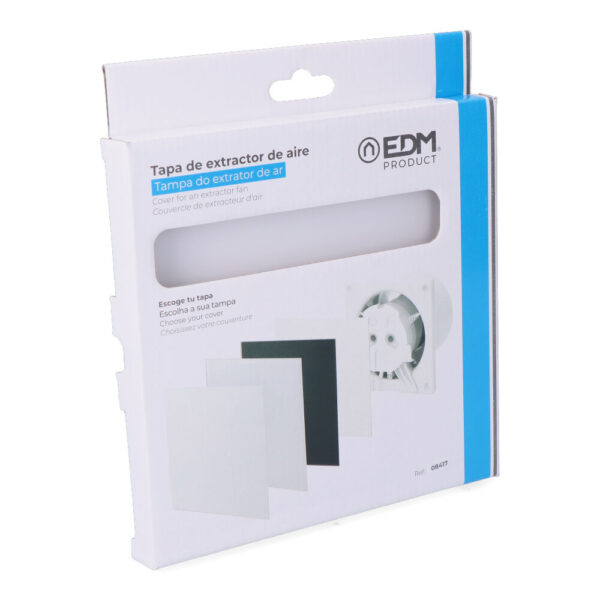 TAPA 175x175 mm CRISTAL BLANCO MATE PARA EXTRACTOR 08413 Ø10cm  EDM - Imagen 2